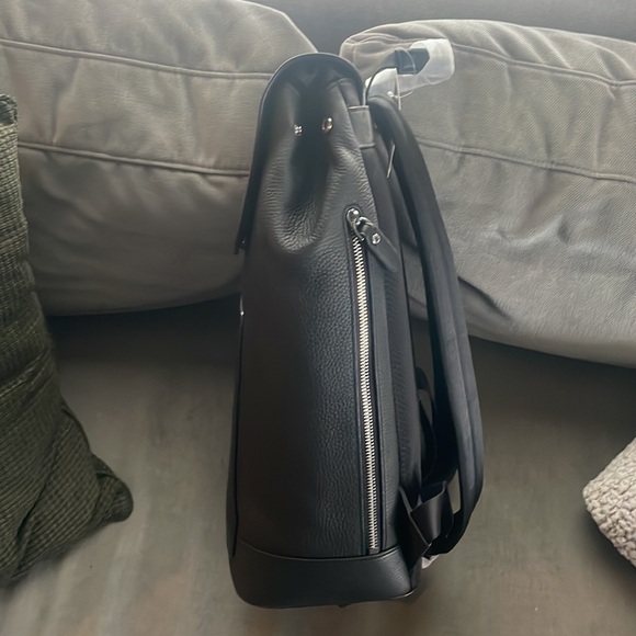 Michael Kors black leather backpack. - Picture 2 of 5